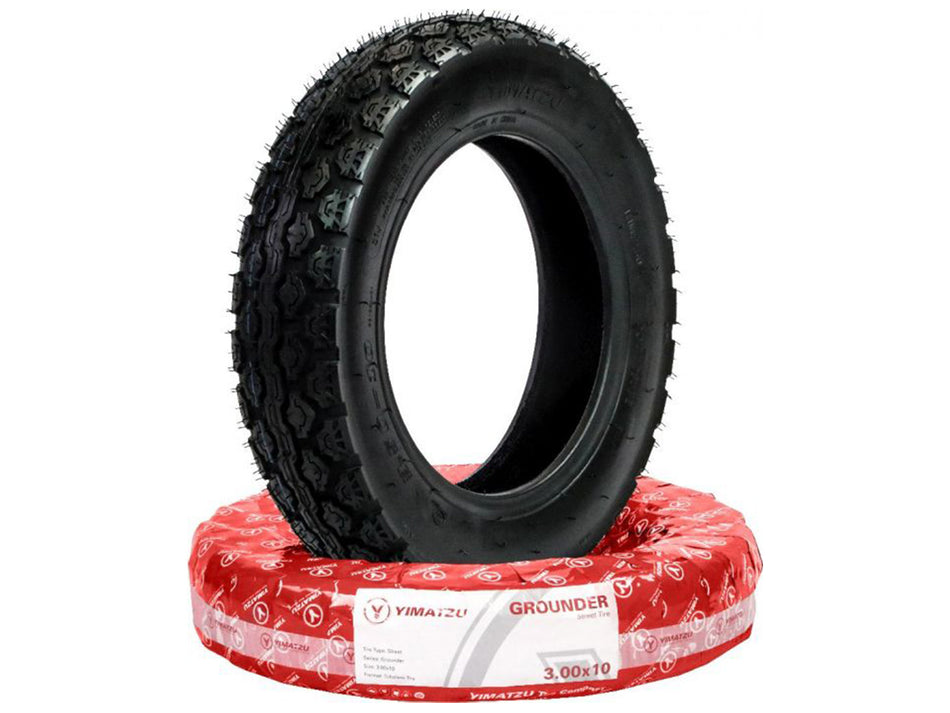 Tubeless Tire - Yimatzu Grounder, 3.00-10 (10x3.00) 4 Ply Scooter - 40S1030Y